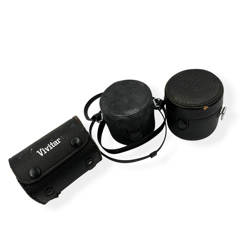Vintage Empty Camera Lens Case Lot Takumar & Vivitar Leather